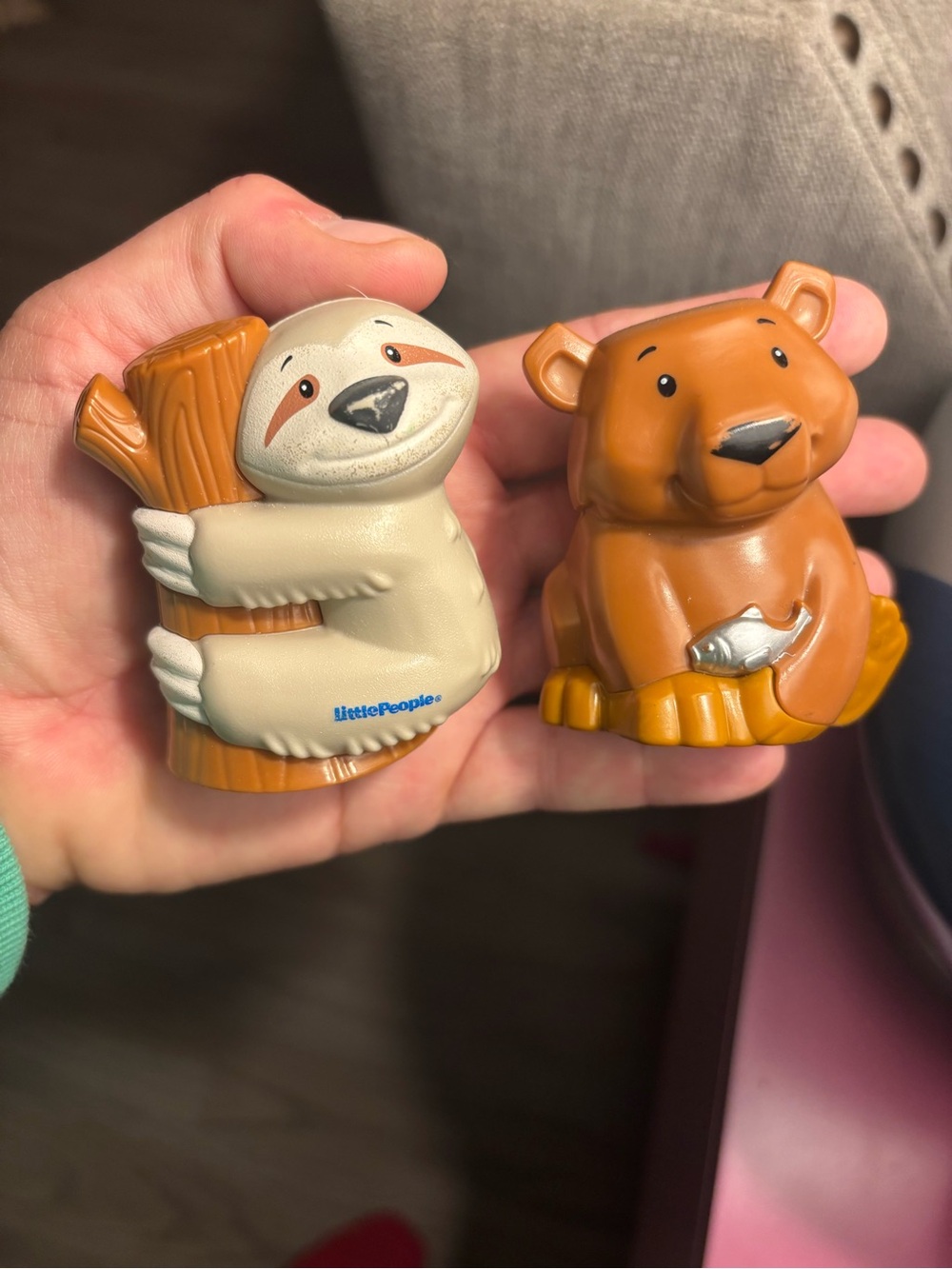Fischer Price Little People Bear and Sloth